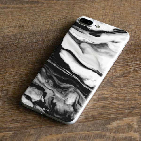 Black and White Marble Ink iPhone 8 Plus Skin